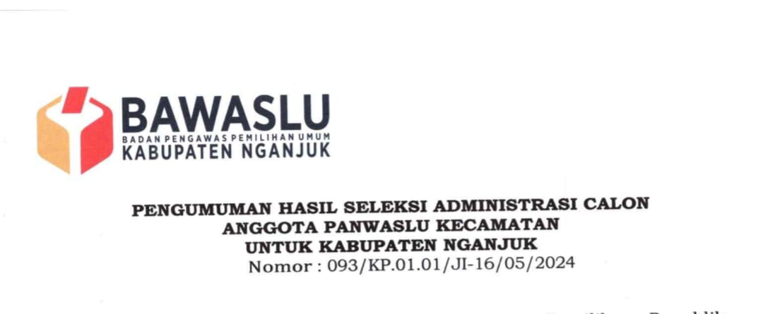 PENGUMUMAN LOLOS ADMINISTRASI