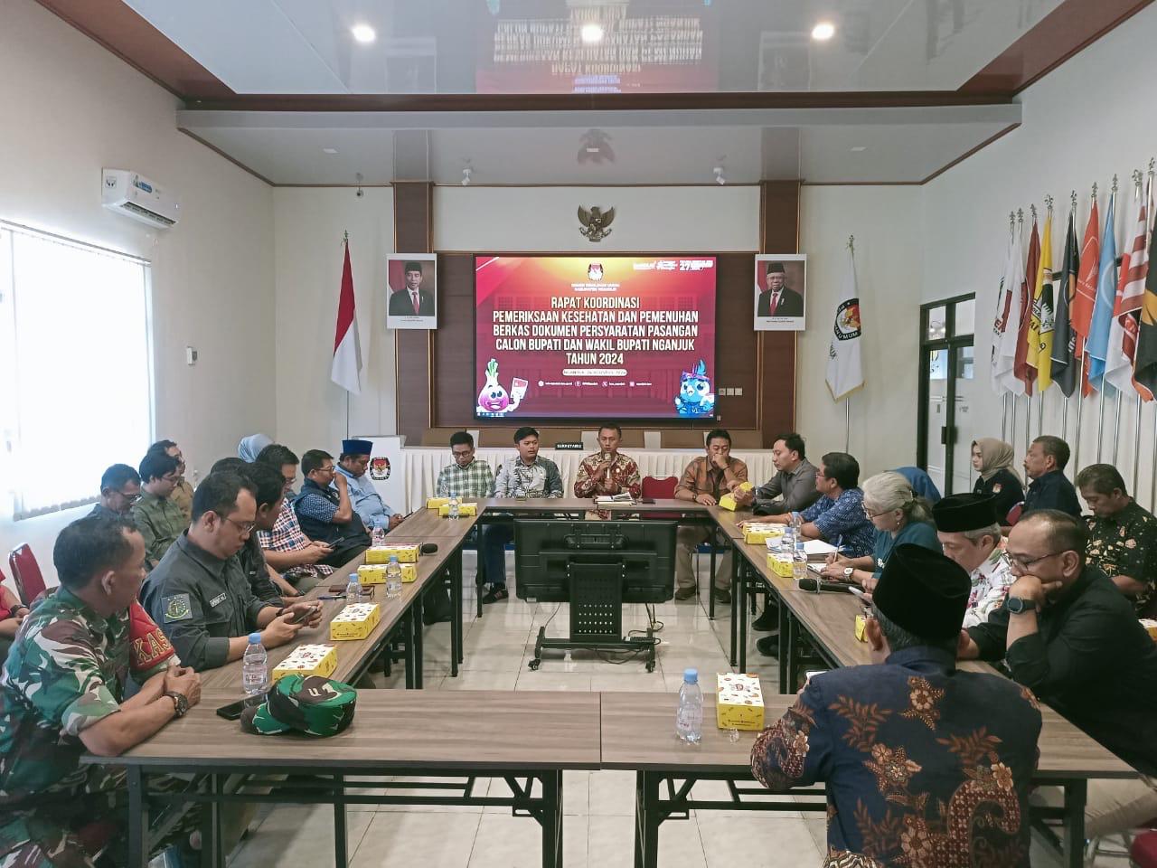 Rakor Pemenuhan Berkas Dokumen Persyaratan Pasangan Calon Bupati dan Wakil Bupati Nganjuk Tahun 2024