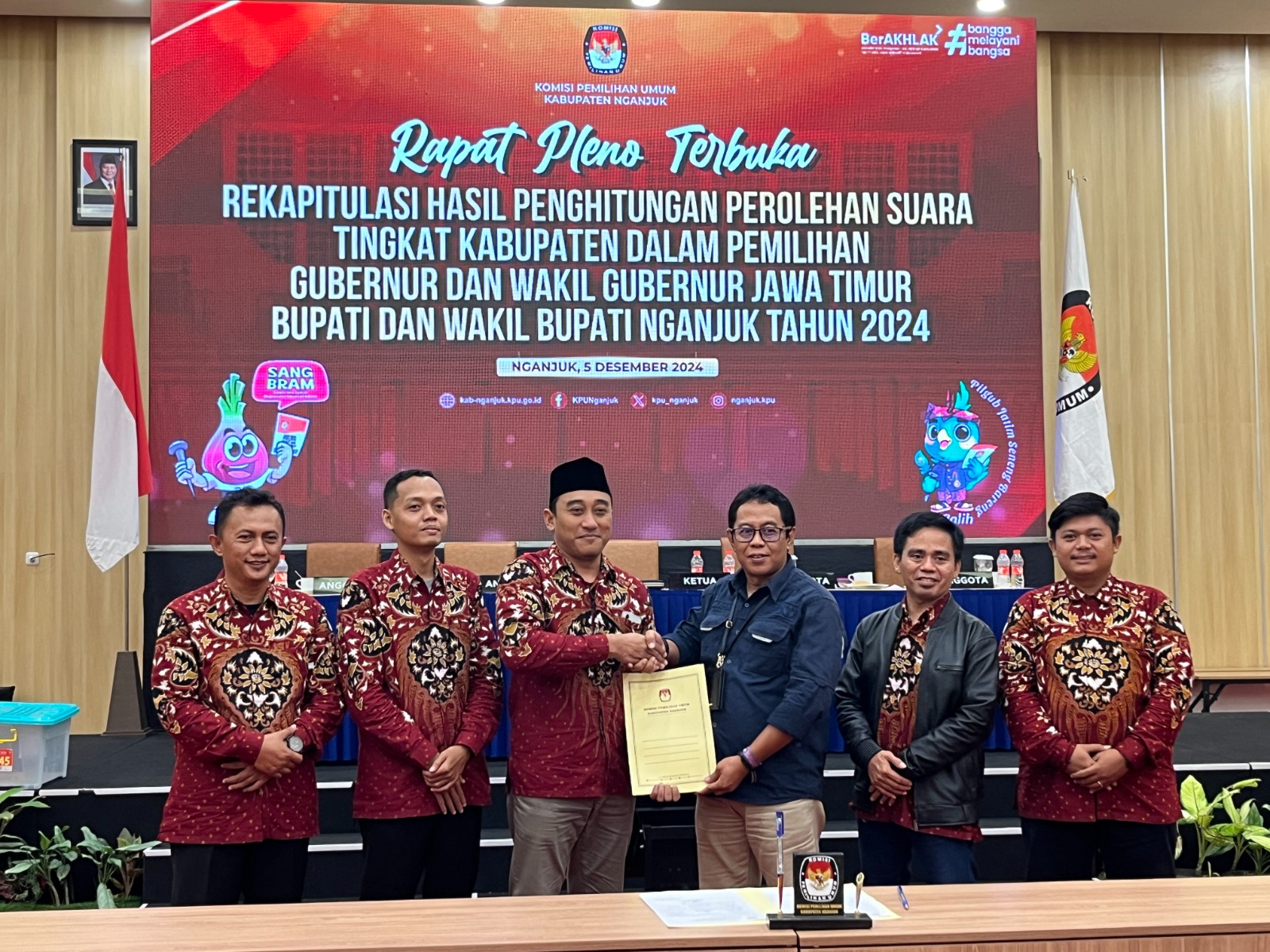 Bawaslu Nganjuk hadiri Rapat Pleno Terbuka Perolehan Hasil Tahun 2024
