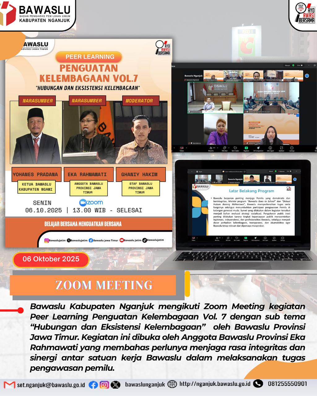 Bawaslu Nganjuk ikuti Peer Learning Vol. 7