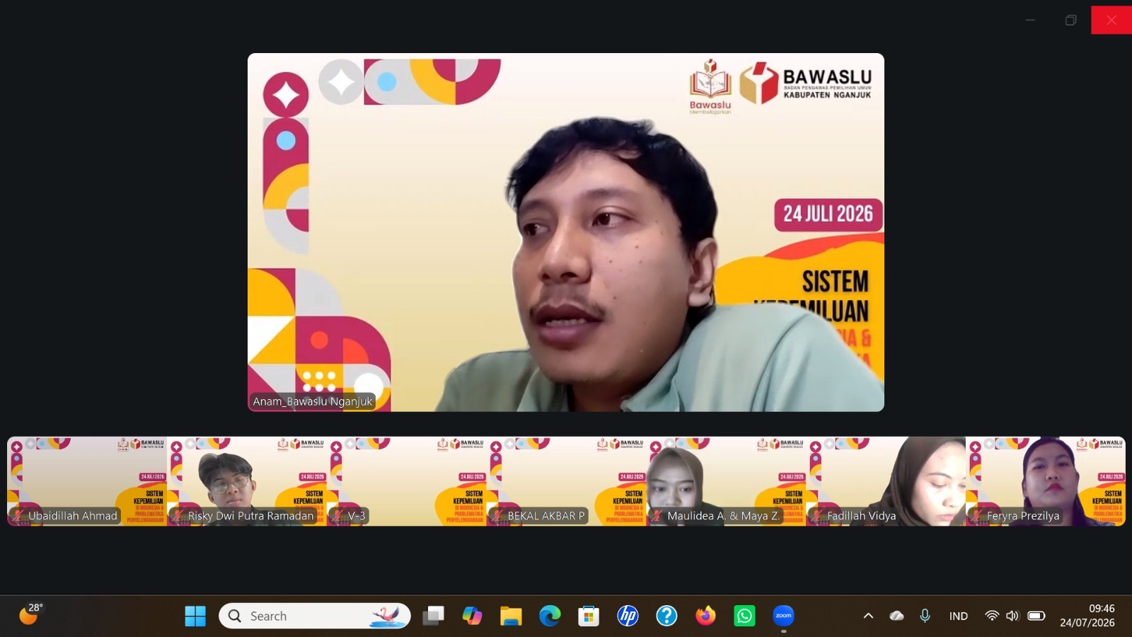 Anam hadir sebagai Penanggap