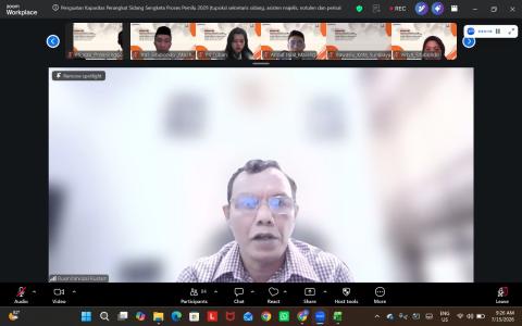 Rusmifahrizal Rustam sambutan dalam Penguatan Kapasitas Perangkat Sidang Sengketa Proses Pemilu 2029 