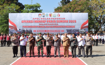 Bawaslu Nganjuk hadiri Apel Apel Gelar Pasukan Operasi Mantap Praja Semeru 2024