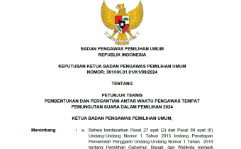 SK Tentang Petunjuk Teknis Pembentukan dan Pergantian Antar Waktu ptps