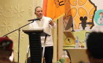 Totok Hariyono memberikan sambutan